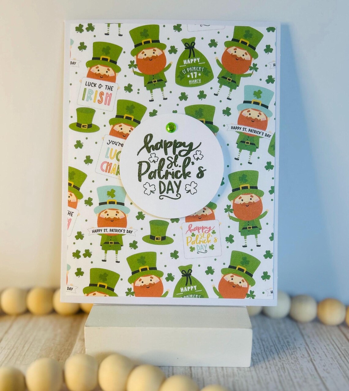 St. Patricks Day Card / Leprechaun Card / Handmade Card / Blank Inside ...
