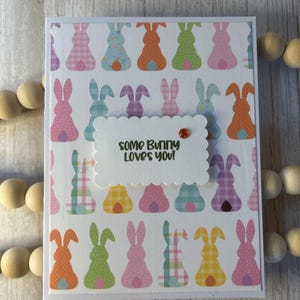 Osterkarte / Hasenkarte / Handgemachte Karte / Innenseiten leer / PageandPaisleyco
