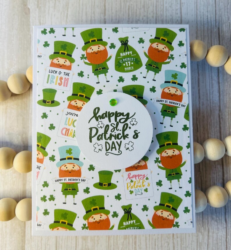 St. Patricks Day Card / Leprechaun Card / Handmade Card / Blank Inside ...