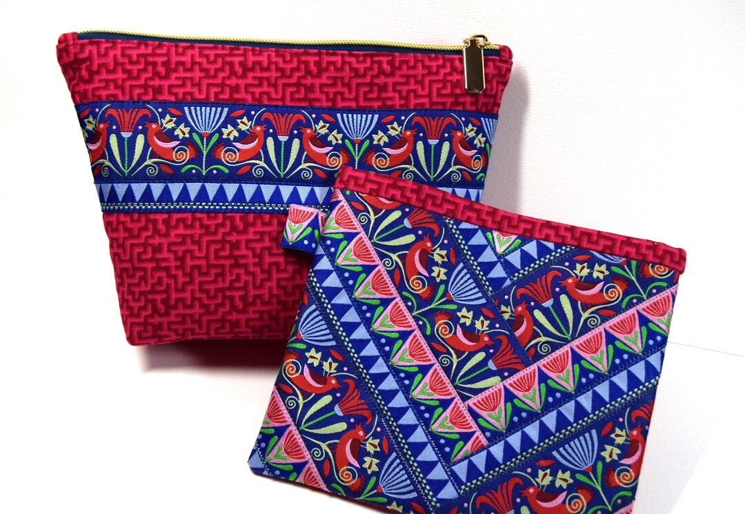Jacquard Ribbon Pouches--set of Two - Etsy