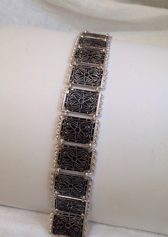BB Sterling Panel Bracelet Filigree - image 2