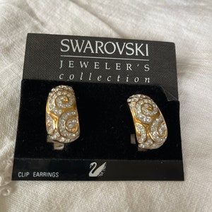Swarovski Clear Crystal Strass Clip op oorbellen op originele kaart