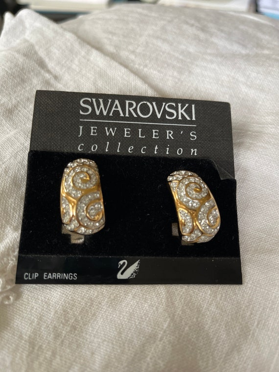 Swarovski Clear Crystal Rhinestone Clip on Earring