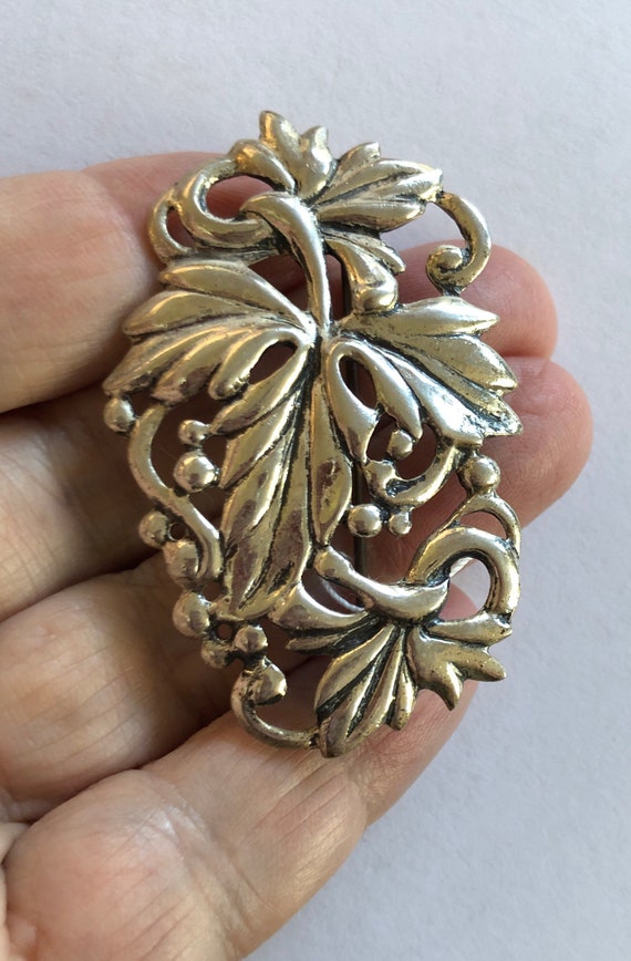 Danecraft Brooch Berries and Leaves Sterling Silv… - image 7