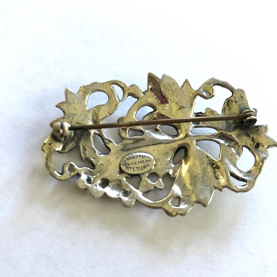 Danecraft Brooch Berries and Leaves Sterling Silv… - image 5