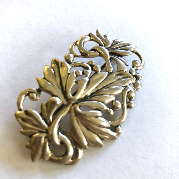 Danecraft Brooch Berries and Leaves Sterling Silv… - image 2