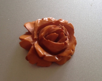 Carved Bakelite Rose Pendant