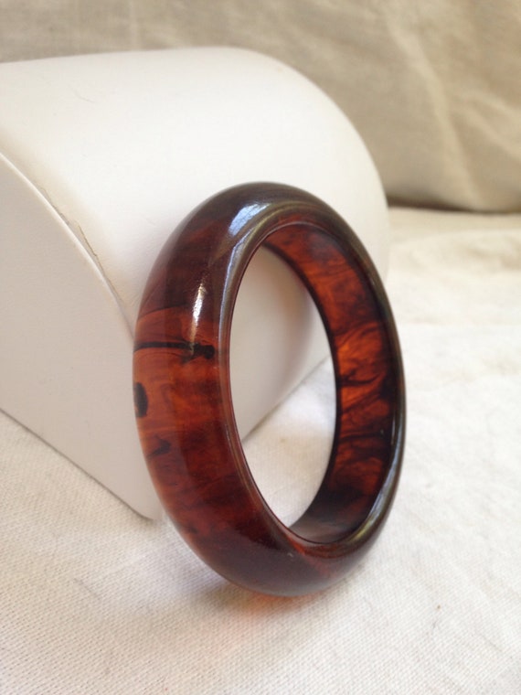 Root Beer Bakelite Bracelet Thick