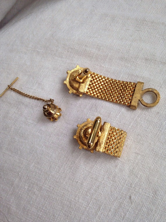 Men's Watermelon Rivoli Rhinestone Cufflinks and … - image 4