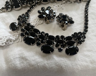 Juliana Halsband Armband Örhängen Svarta Strass