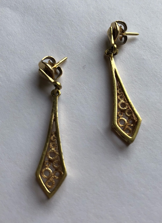 stoppers Unique lovely handmade green chrysocolla antique gold plated earrings