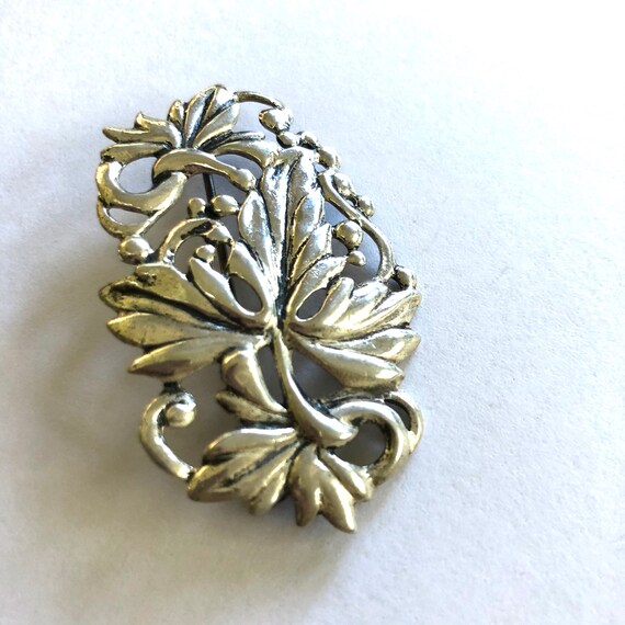 Danecraft Brooch Berries and Leaves Sterling Silv… - image 3