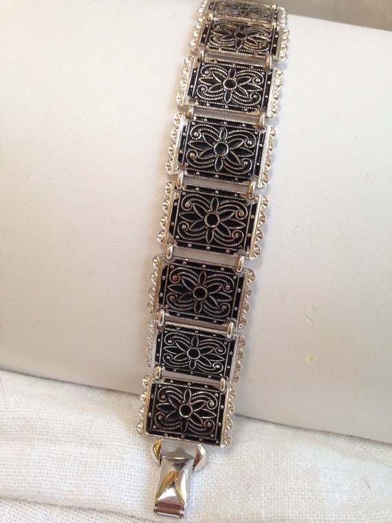 BB Sterling Panel Bracelet Filigree - image 3