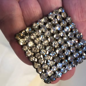 Antique Square Clear Rhinestone Hat Pin 11 Inches