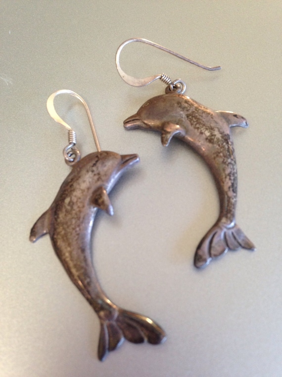 Sterling Silver Earrings Dancing Dolphin