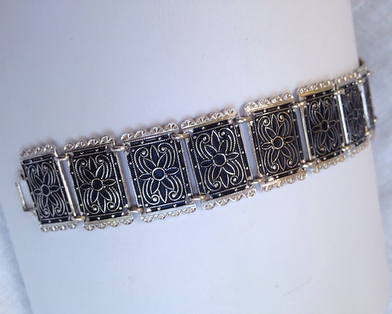 BB Sterling Panel Bracelet Filigree - image 1