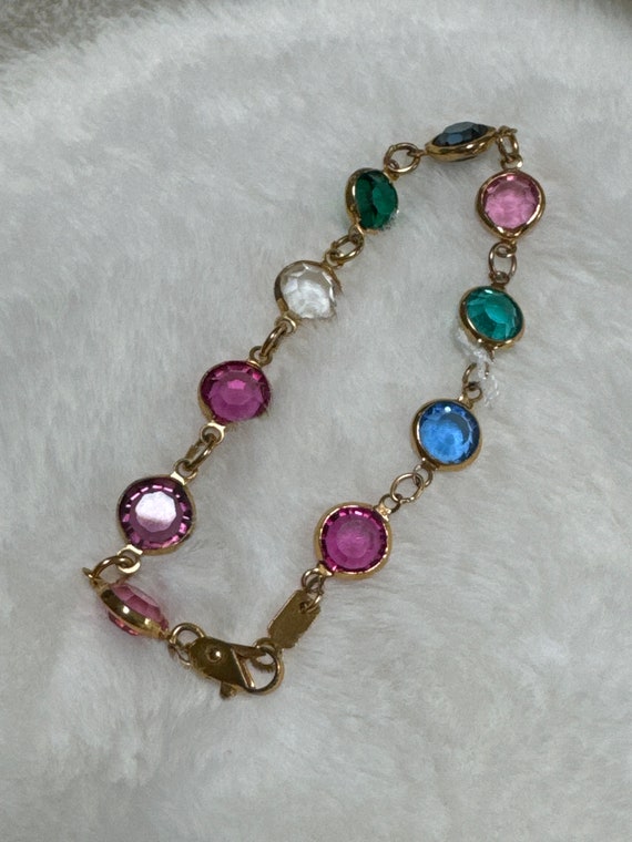 Swarovski Multicolor Bezel Crystal Bracelet Swan L
