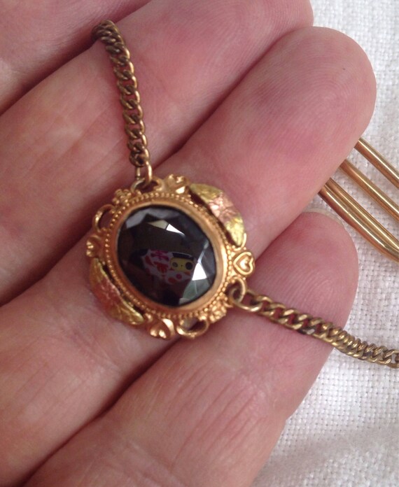 Gold Filled Hematite Cufflinks and Tie Bar Clasp - image 5