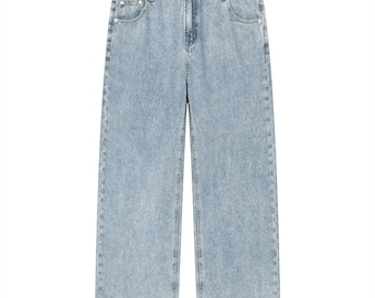 Unisex Vintage Wash Jeans mit geradem Bein