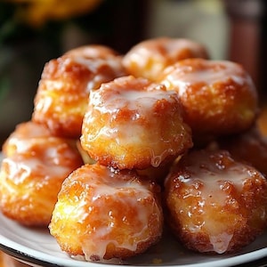 Apple Fritter Bites Recipe: Homemade Glazed Doughnuts (Digital Download)