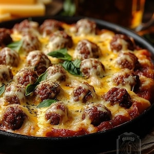 MELHOR RECEITA para cozinhar batatas e fatiar com almôndegas e queijo e assar para uma deliciosa iguaria francesa. Baixar.