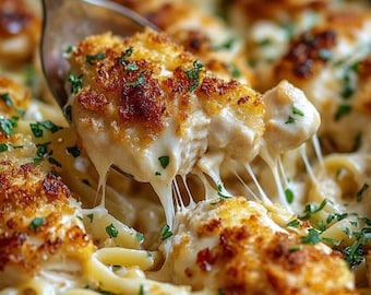 BEST RECIPE For Homemade Creamy Garlic Parmesan Chicken Pasta Bake Download.