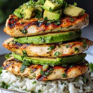 BEST RECIPE For Grilled Chicken Avocado Stack Recipe PDF | Healthy Chicken Dinner Recipe | Gourmet Meal | High-Protein Recipe Download.