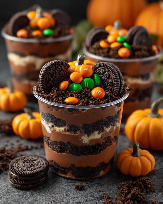 Halloween Dirt Cups Recipe PDF – Easy No-bake Dessert, Spooky