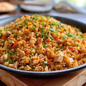 Gebratener Reis mit Huhn & Gemüse Rezept: Einfaches One-Pan-Gericht (Digitaler Download)