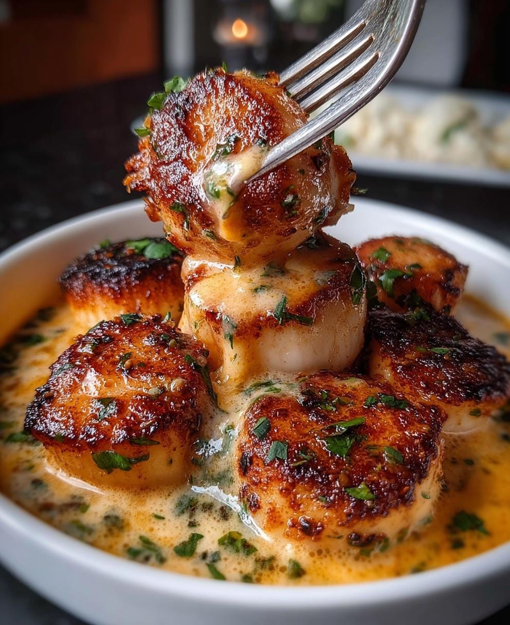 BEST RECIPE  For Seared Scallops in Creamy Garlic Butter Sauce Download.