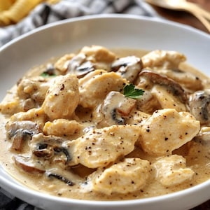BEST RECIPE For Homemade Creamy Garlic Mushroom Chicken | Printable PDF | Instant Download.