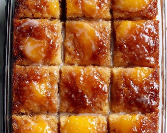 Peach Cobbler Cake Recipe: Sweet Buttery Delight (Digital Download)
