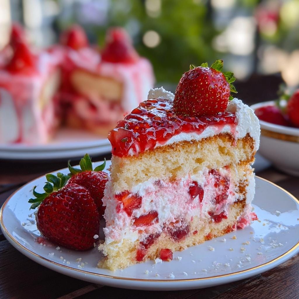 EASY RECIPE for Strawberry Cream Layer Cake Recipe: Step-by-step Guide ...