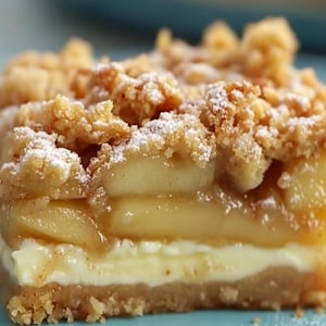 EASY RECIPE For Apple Crumble Cheesecake Bars Recipe (Digital Download)