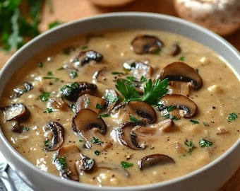 Creamy Mushroom Soup Recipe – Cozy Homemade Comfort Food (PDF Download)