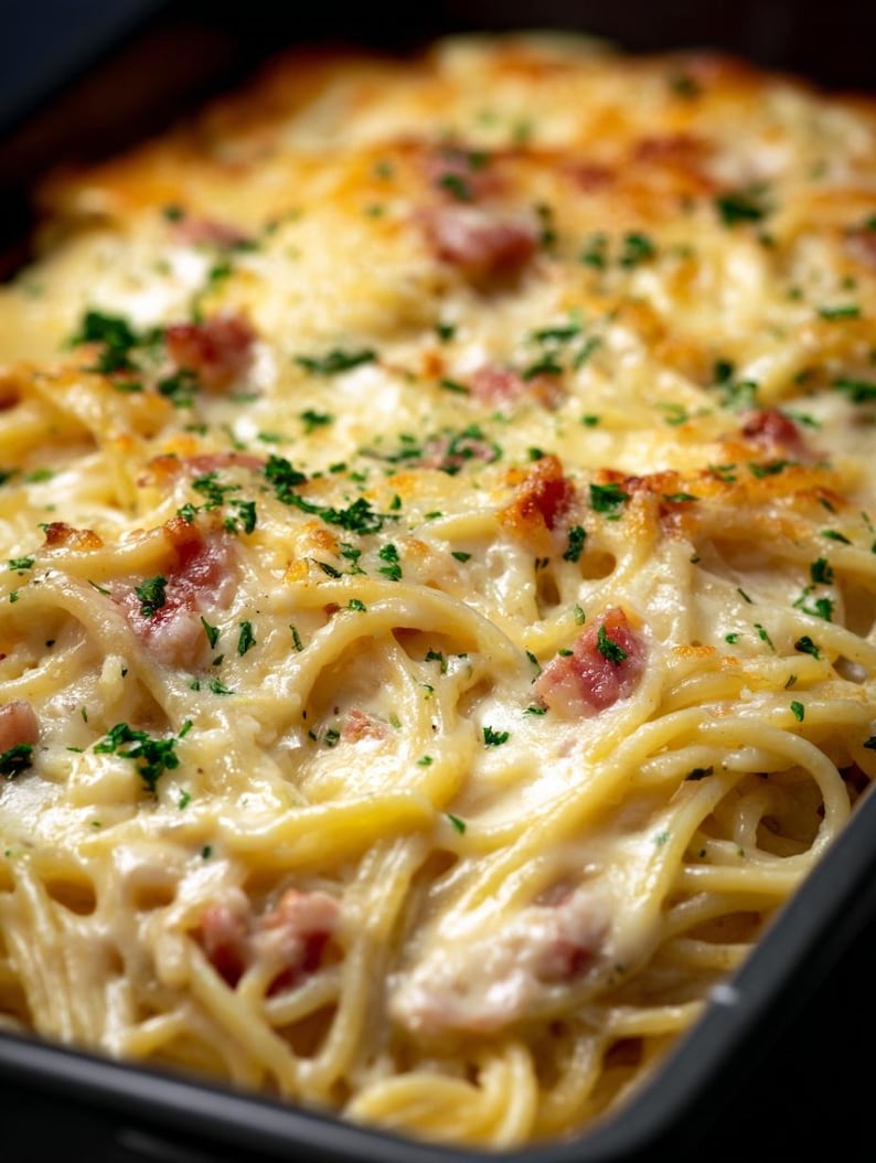 BEST RECIPE for Creamy Chicken Spaghetti Bake Recipe PDF | Cheesy Baked ...