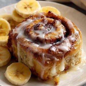 Banana Cinnamon Rolls Recipe with Vanilla Glaze (Digital Download)