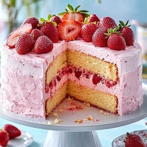 BEST RECIPE For Homemade Strawberry Cake Recipe - Instant Download.