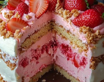 DAS BESTE REZEPT für Erdbeer-Shortcake-Käsekuchen (Digitaler Download)