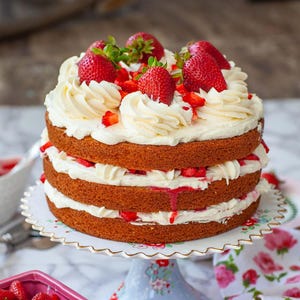 Einfaches Erdbeer-Shortcake-Kuchen-Rezept (Digitaler Download)