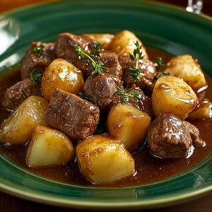 BEST RECIPE For Homemade Rustic Beef Stew with Baby Potatoes -Comfort Food Dinner Idea – Easy One-Pot Meal – Printable Digital Download.