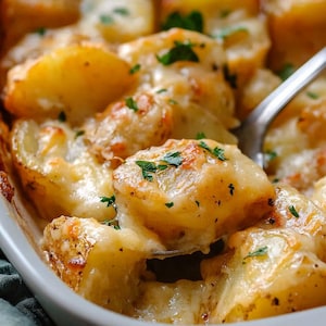 LA MEJOR RECETA de patatas gratinadas con queso y ajo caseras – Descarga digital instantánea.