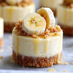 Best Recipe For Homamade Mini Banana Cheesecakes with Caramel Drizzle Download.