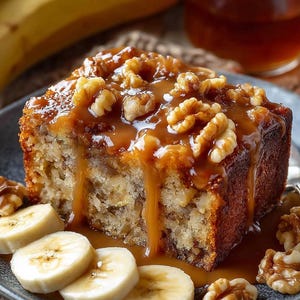 Banana Walnut Cake Recipe with Caramel Sauce (Digital Download)