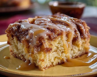 EENVOUDIG RECEPT Voor het downloaden van recepten voor karamel-appel-kaneeltaart.