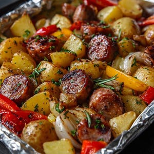 RECETA FÁCIL de Patatas al Horno con Salchicha Ahumada: Cena Rápida para Entre Semana (Descarga Digital)