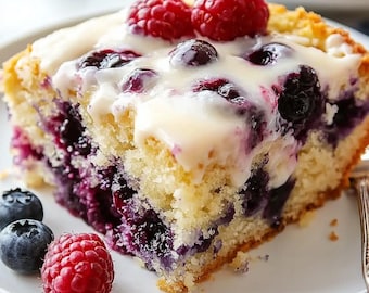 EINFACHES REZEPT für Blaubeer-Frischkäse-Kaffee-Kuchen-Rezept (Digitaler Download)