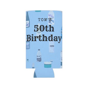 Personalized Birthday Can Cooler, Custom Party Favor, 50th Birthday Gift, Beverage Holder, Unique Drink Sleeve
