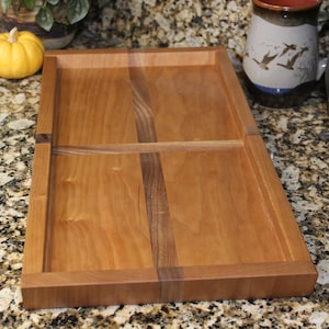 Unique Handmade Cherry and Walnut Wood Tray