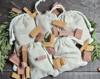 Bolsitas aromáticas de virutas de madera de cedro: ambientador natural para armario - Juego de 5